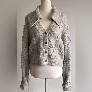 Elegant Gray Button-Up Cardigan
